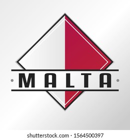 Malta Flag Emblem. Vector Design National. Illustration Country Symbol.