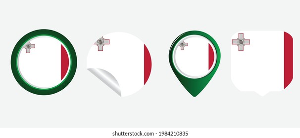 Bandera de Malta. ilustración vectorial de símbolo de icono plano