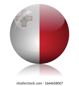 Malta flag glass icon vector illustration