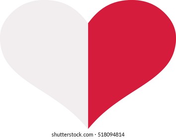 Malta flag heart