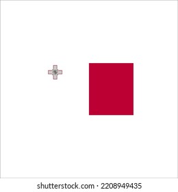 Malta flag icon flat style design. Malta flag vector illustration. isolated on white background.