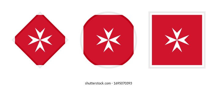 malta flag icon set, isolated on white background