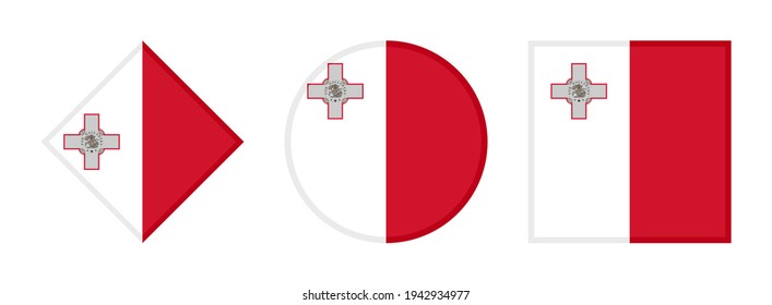 malta flag icon set isolated on white background