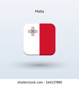 Malta flag icon. Vector illustration.