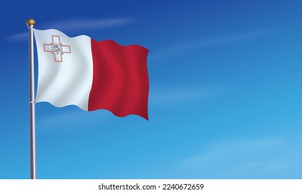 Malta Flag for Independence Day Background  Vector Illustration