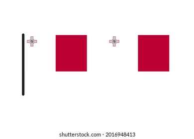 Bandera de Malta aislada de fondo blanco