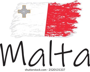 Malta flag logo and vector icon.