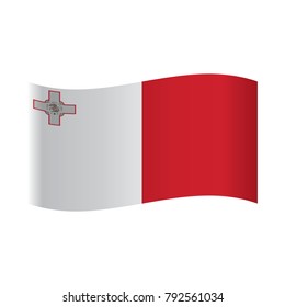 Malta Flag, Maltese flag, official colors and proportion correctly. National flag of Malta. Vector illustration on white background.