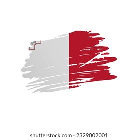 Malta flag - nation vector country flag trextured in grunge scratchy brush stroke.