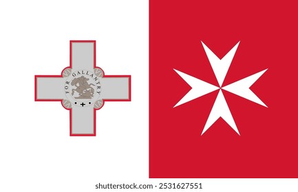 Diseño de material nacional de la bandera de Malta