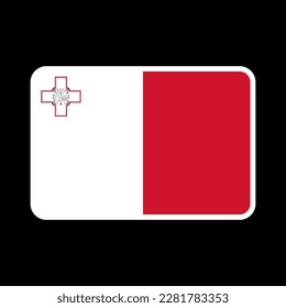 Malta flag, official colors and proportion. Vector illustration.