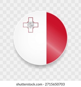 Bandera de Malta en vidrio brillante de Botón