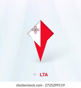 Malta Flag Pin Icon with Geometric Design. Vector illustration.