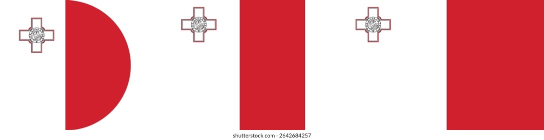 
Malta flag PNG vector. Malta square and round icon isolated on transparent PNG background. Malta flag icon.