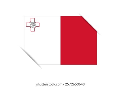 Malta flag - rectangle colorful flag representing a country cultural identity and heritage. The essence of national pride and unity. Attached by the corners in a paper album