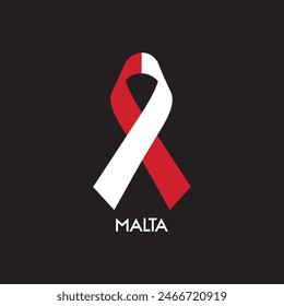  Malta Flagge Ribbon Design Vektorgrafik