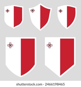 Malta Flag Set in Shield Frame