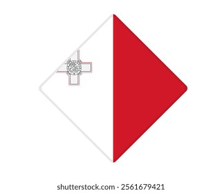 Malta flag square shaped. vector