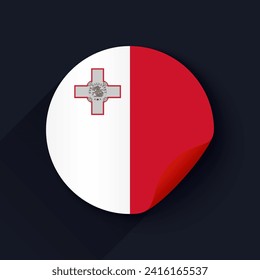 Malta Flag Sticker Vector Illustration