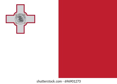 Malta Flag vector illustration. Malta Flag. National Flag of Malta. 