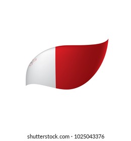 Malta flag, vector illustration on a white background