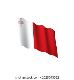 Malta flag, vector illustration on a white background