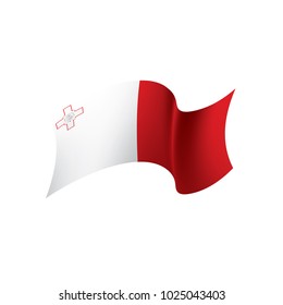 Malta flag, vector illustration on a white background