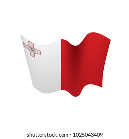 Malta flag, vector illustration on a white background
