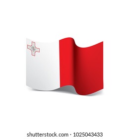 Malta flag, vector illustration on a white background