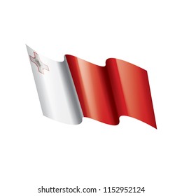 Malta flag, vector illustration on a white background