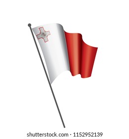 Malta flag, vector illustration on a white background