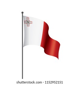 Malta flag, vector illustration on a white background