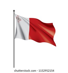 Malta flag, vector illustration on a white background
