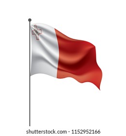 Malta flag, vector illustration on a white background