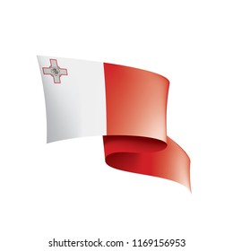 Malta flag, vector illustration on a white background