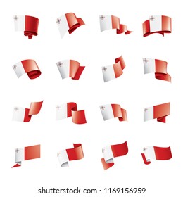 Malta flag, vector illustration on a white background