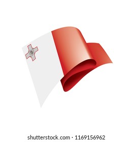 Malta flag, vector illustration on a white background