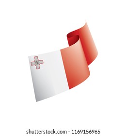 Malta flag, vector illustration on a white background