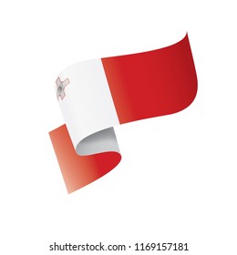 Malta flag, vector illustration on a white background