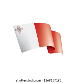 Malta flag, vector illustration on a white background
