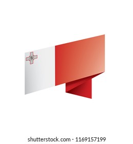 Malta flag, vector illustration on a white background