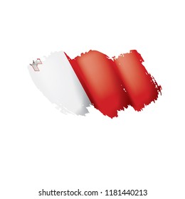 Malta flag, vector illustration on a white background.