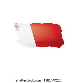 Malta flag, vector illustration on a white background.