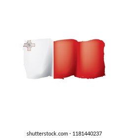 Malta flag, vector illustration on a white background.