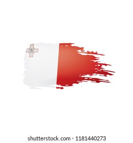 Malta flag, vector illustration on a white background.