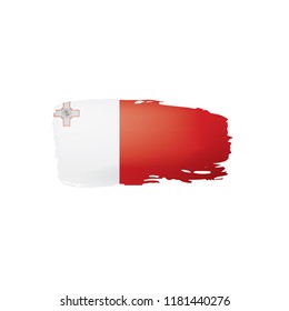 Malta flag, vector illustration on a white background.