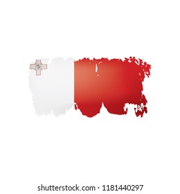 Malta flag, vector illustration on a white background.