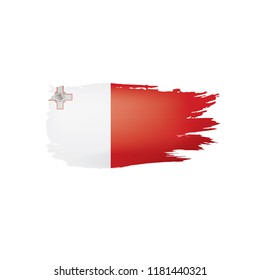 Malta flag, vector illustration on a white background.