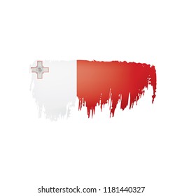 Malta flag, vector illustration on a white background.