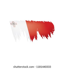 Malta flag, vector illustration on a white background.